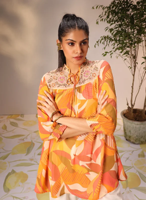 Weekend Deals to Make You Happy Naina Multicolour Yellow Printed Top for Women
