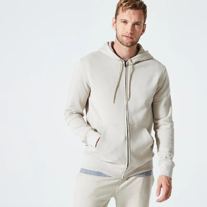 Men's Fleece Zip-Up Fitness Hoodie