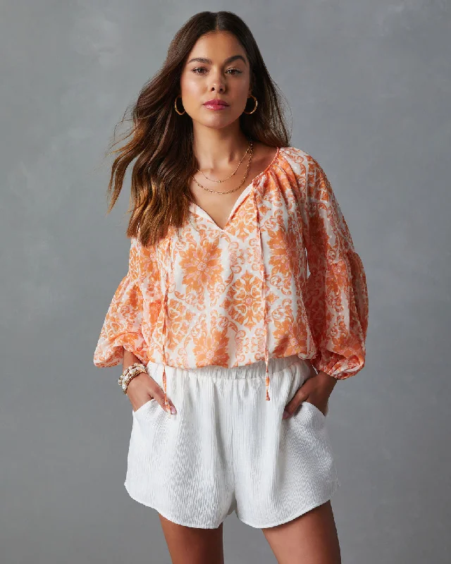 Limited Edition Mariana Puff Sleeve Printed Blouse