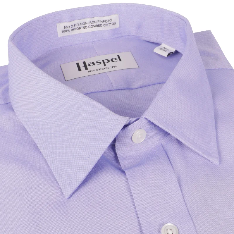 Dauphine Lt. Blue Solid (Regular Fit) Pinpoint Oxford Dress Shirt - Spread Collar