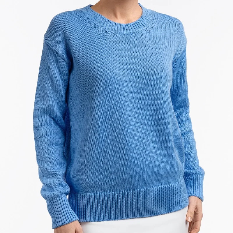 Weekend Bargains to Grab Oversized Round Neck Pullover in French Blue