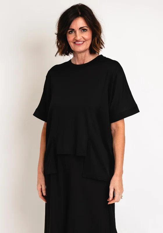 Crazy Savings Malissa J One Size Asymmetrical Top, Black