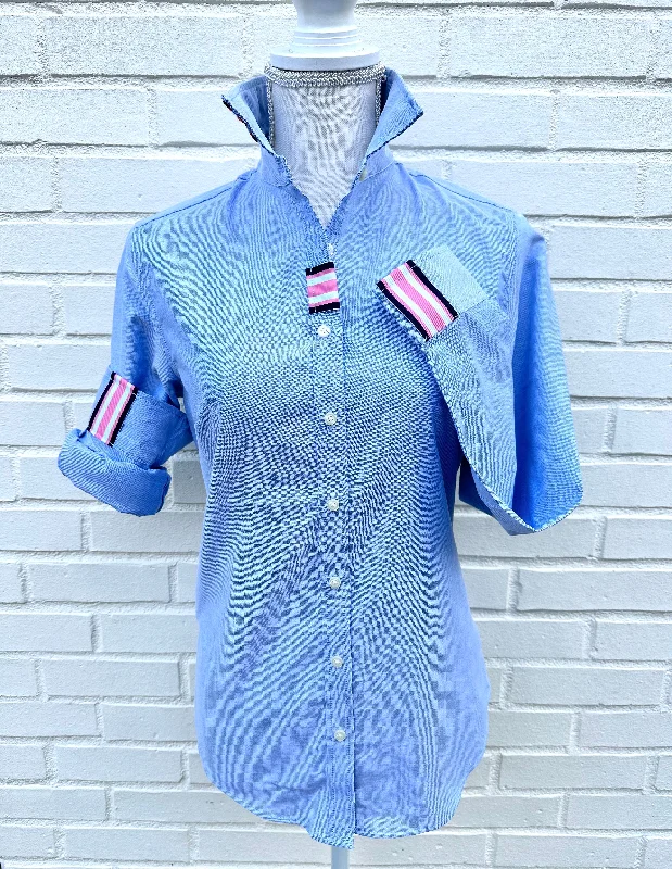 Anniversary Sale Casie2 Blue Oxford Shirt (Casie2 28)