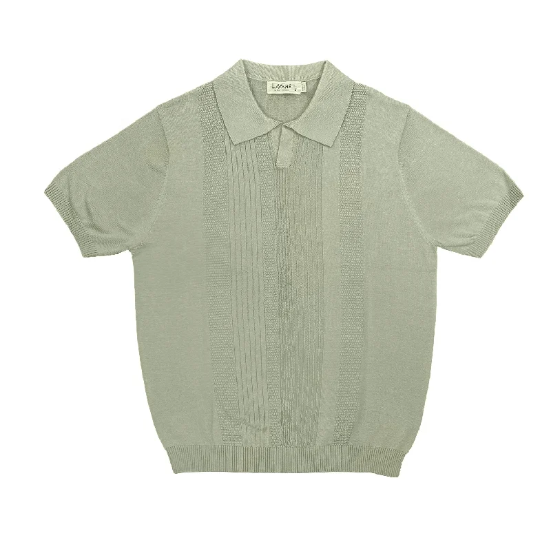 Lavane Fancy Johnny Collar Polo Short Sleeve - Sage