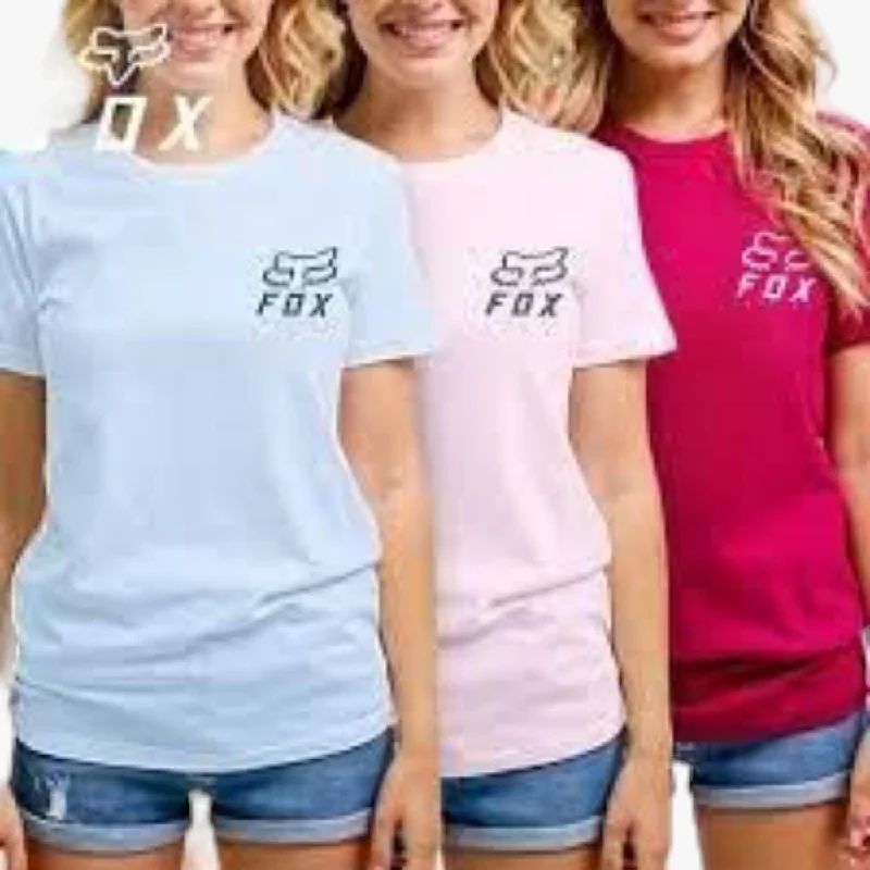 Limited Stock Fox Ladies One More Lap Ringer Short Sleeve Tee Dusty Blue