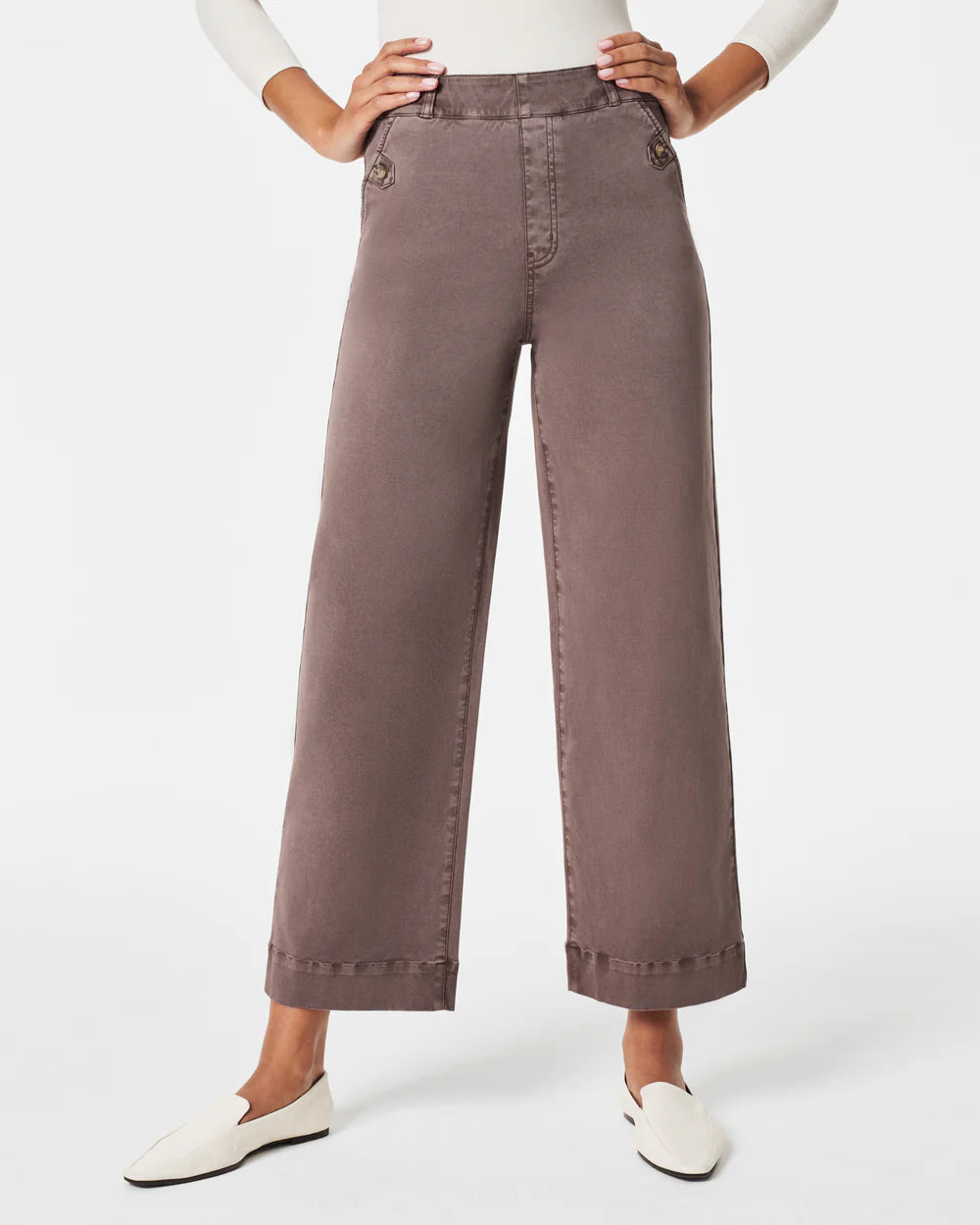Online Specials Spanx Stretch Twill Cropped Pant | Smoke