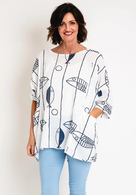 Can't Be Beat Serafina Collection One Size Fish Top, White