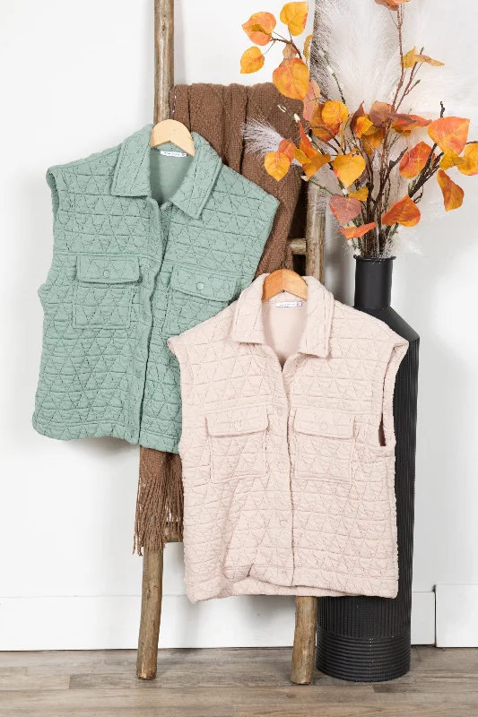 Weekend Discounts to Savor Quilted Chest Pocket Button Vest