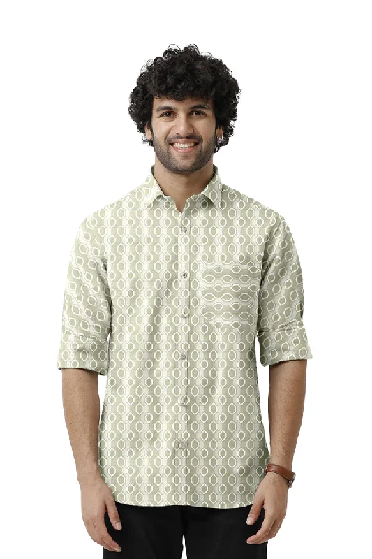 Miami - Green Printed Casual Shirts for Men | Ariser