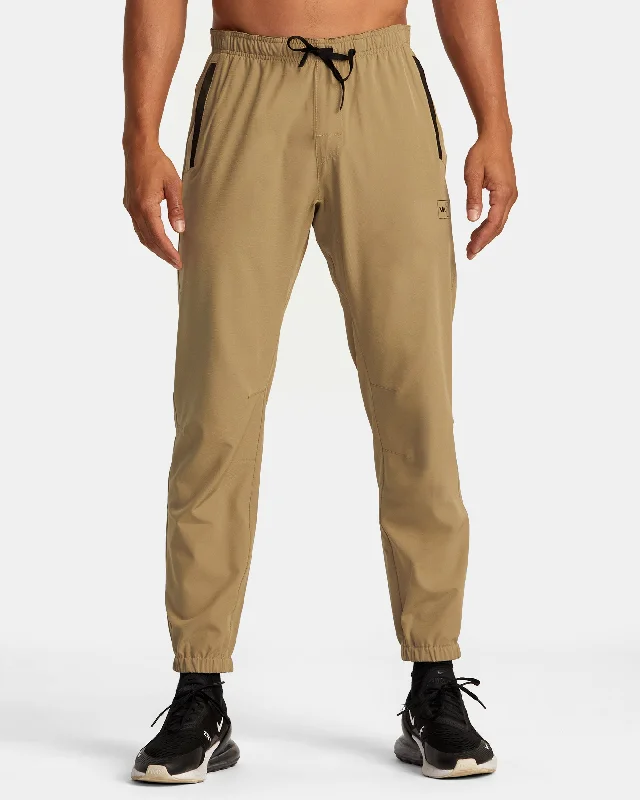 Hawaii Elastic Waist Yogger Pants - Dark Khaki