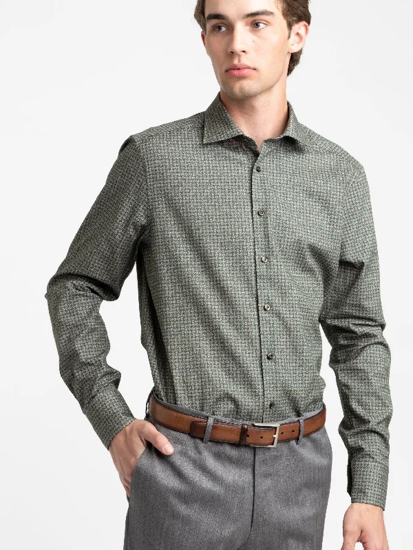 Green Pattern Slimline Shirt