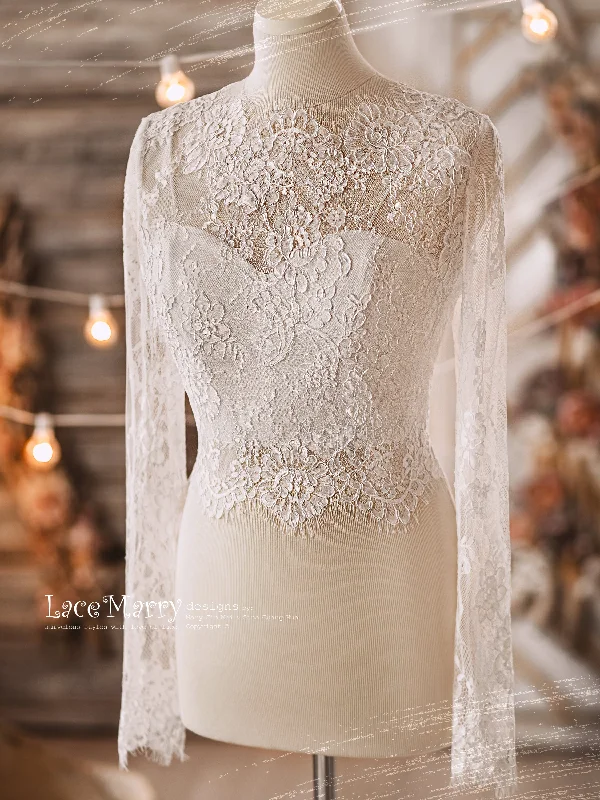 Weekend Specials to Celebrate MAGNOLIA #2 / Bridal Lace Bolero with Long Sleeves