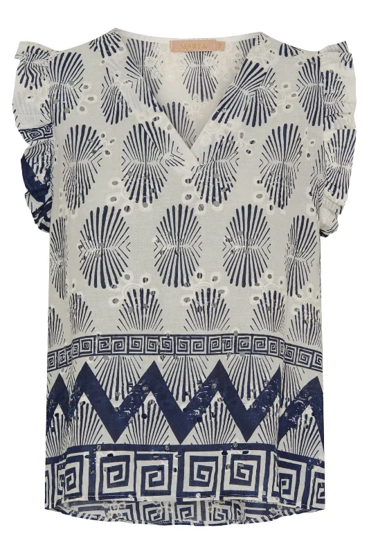 Act Fast Marta Du Chateau - Mdcjuliane Top - 85573 White/Navy