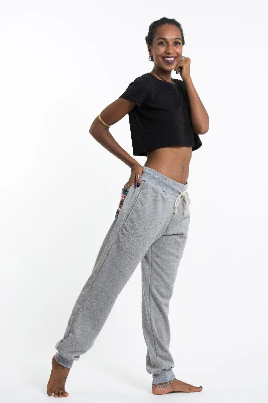 Special Savings Unisex Terry Pants with Aztec Pockets in Gray