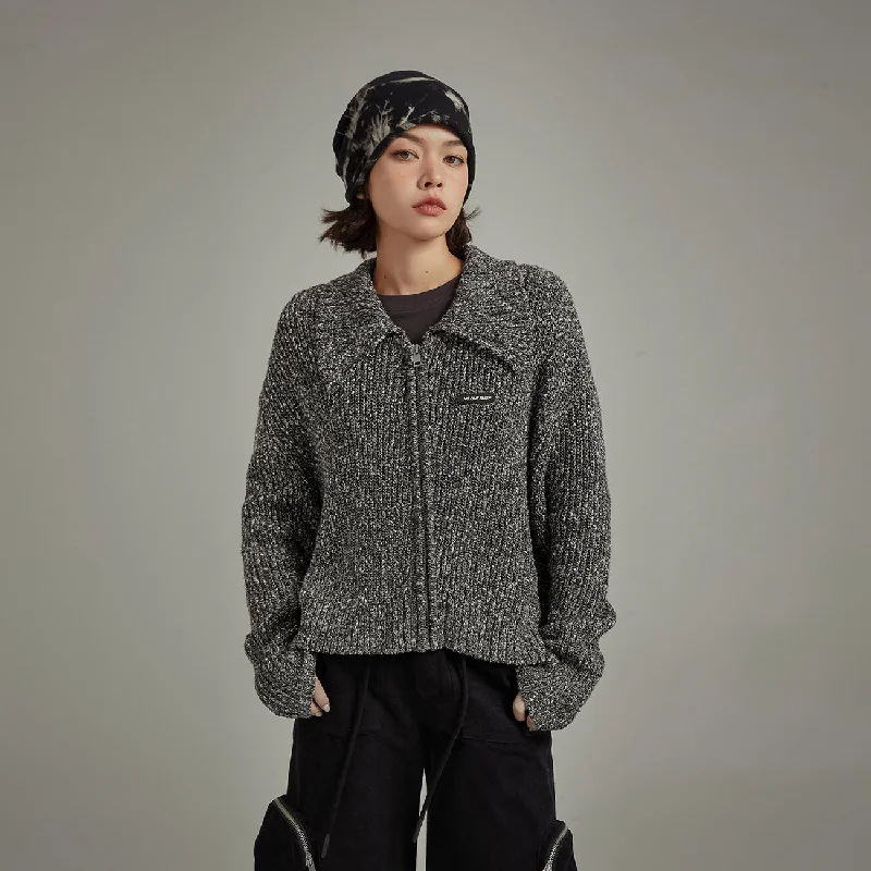 Instant Savings Collar Zip-Up Cardigan