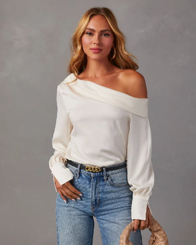 Flash Sale Runway Girl Satin Off Shoulder Top