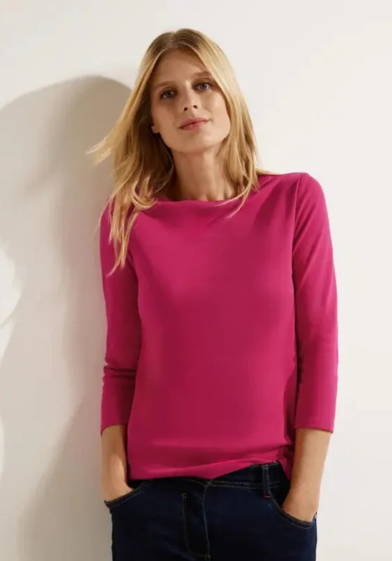 New Markdowns Cecil Three Quarter Length Sleeve T-Shirt, Cosy Coral