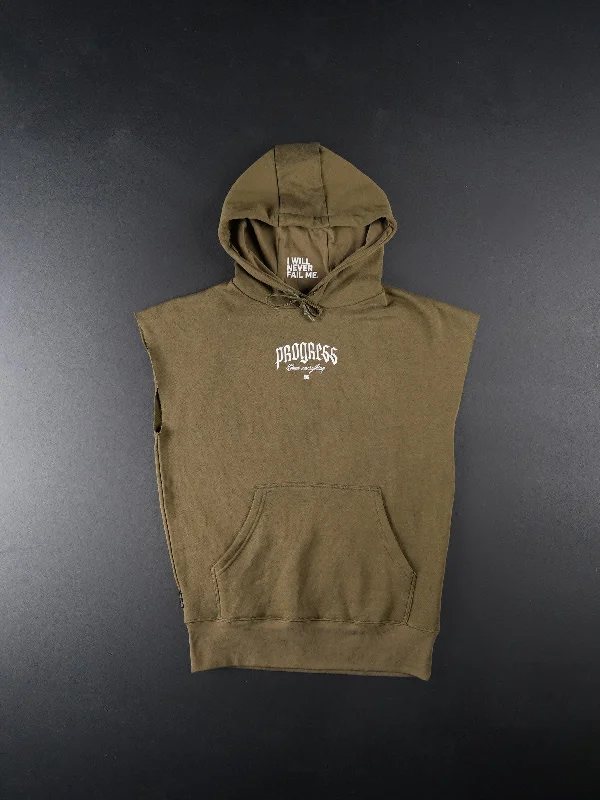 Massive Deal PROGRESS SLEEVELESS PULLOVER-OLIVE