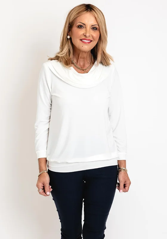 Weekend Specials Just for You Leon Collection Cowl Neck Top, White