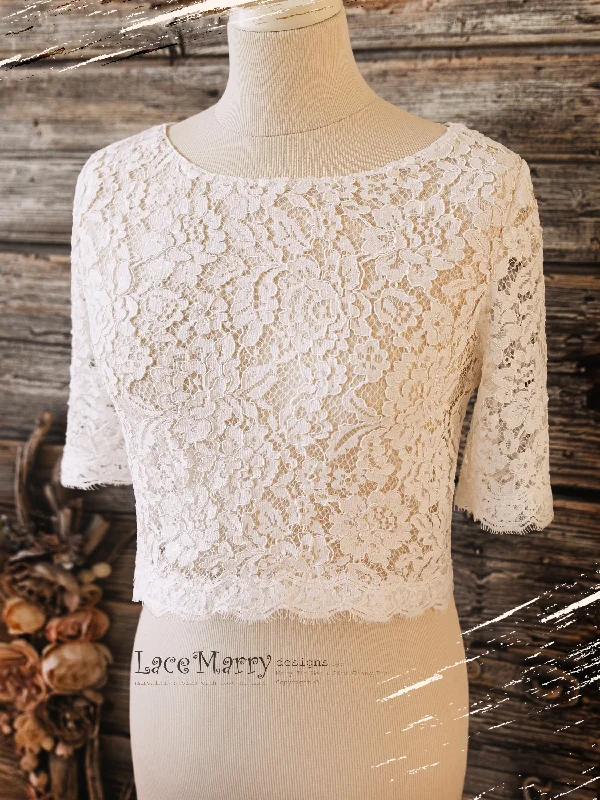 Weekend Deals That Please LYSSA #3 / Wide Cut Lace Bolero with Sleeves