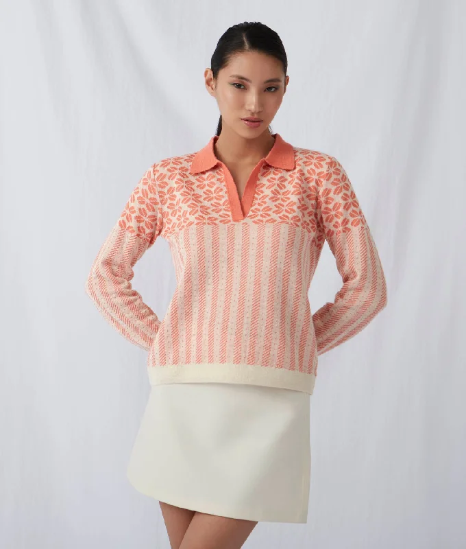 Don't Delay Flowers & Ribs Polo Neck Sweater
