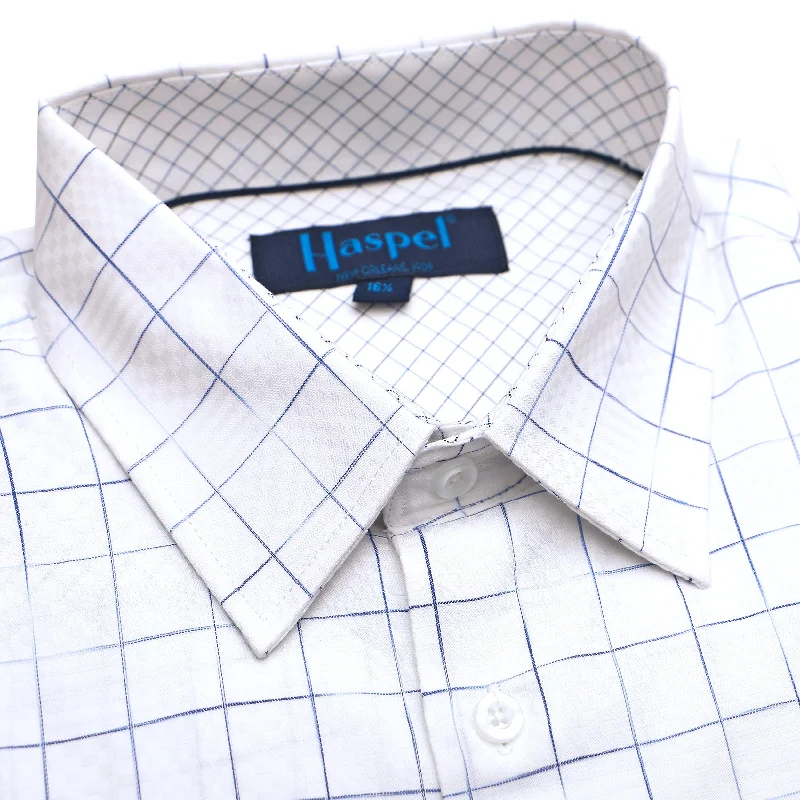 Light Blue Large Graph Check Tailored Fit Dress Shirt