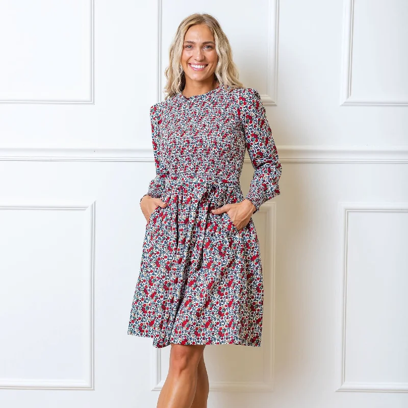Super Deal Smocked Ruffle Collar Dress