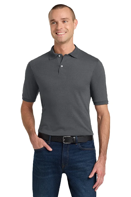 Jerzees Mens SpotShield Stain Resistant Short Sleeve Polo Shirt - Charcoal Grey