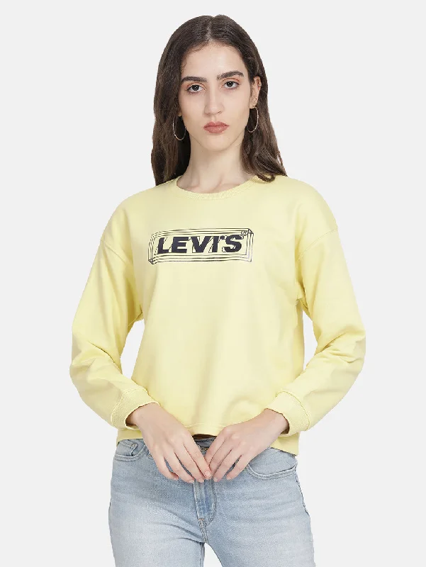 Limited Availability Women's Yellow Regular Fit Sweatshirt