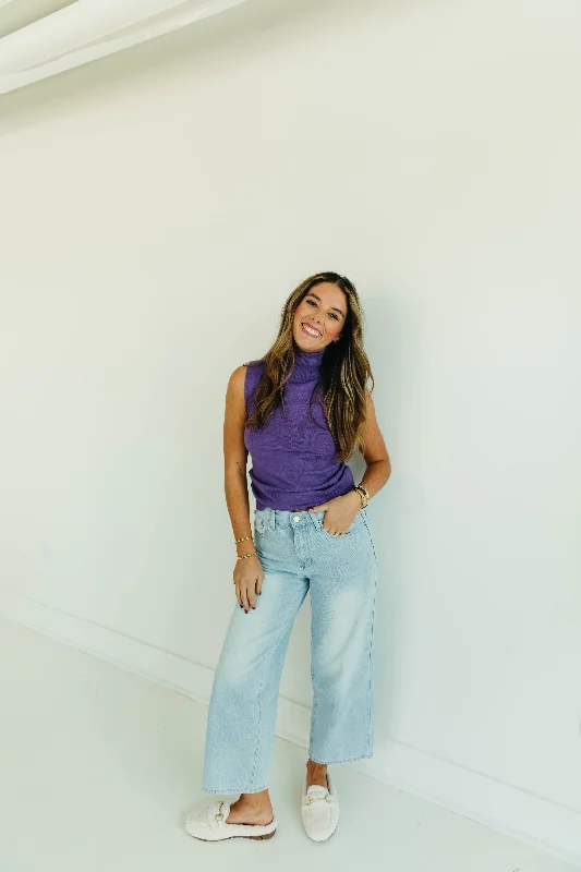 Big Savings Dailey Turtleneck Top - Purple