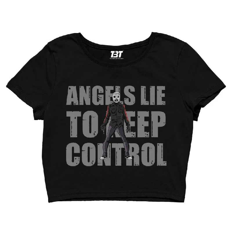 Special Price Slipknot Crop Top - Angels Lie To Keep Control