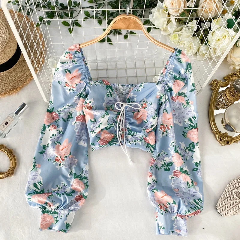 Special Discount Stylish long-sleeved floral top  314