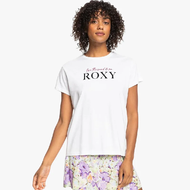 Seasonal Clearance Roxy Womens Noon Ocean Short Sleeve Tee White