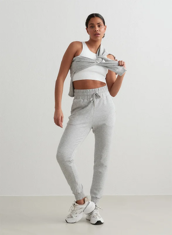 Best Seller Light Grey Melange Comfy Modal Sweatpants