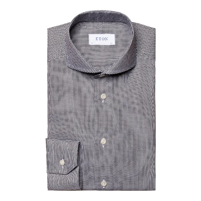 Slim Fit - Houndstooth Print Shirt