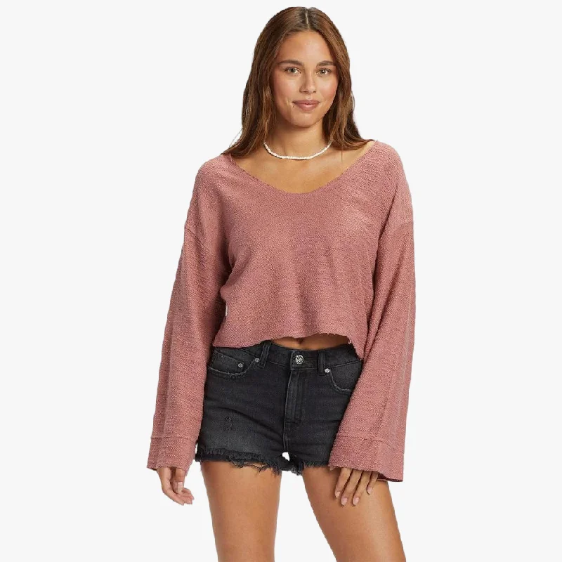 Extra Discount Roxy Womens Made For You V Neck Top Ash Rose