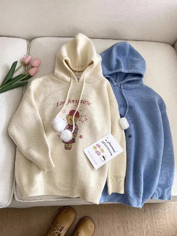 Weekend Bargains to Grab cute bear long-sleeved sweater     S4752