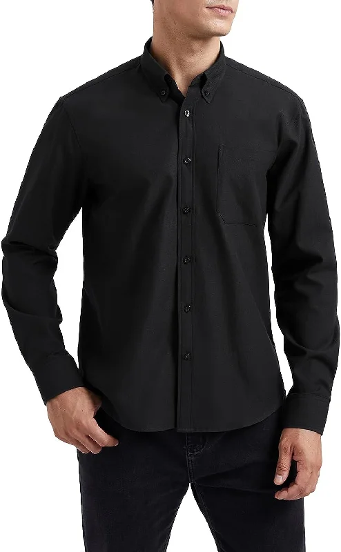 Men's Dress Shirt with Pocket - BLACK