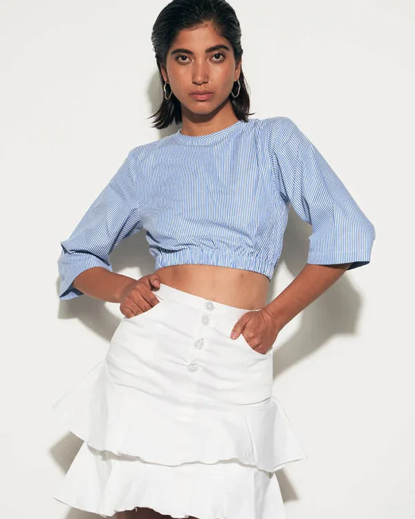 Pay Less STRIPED CROP TOP