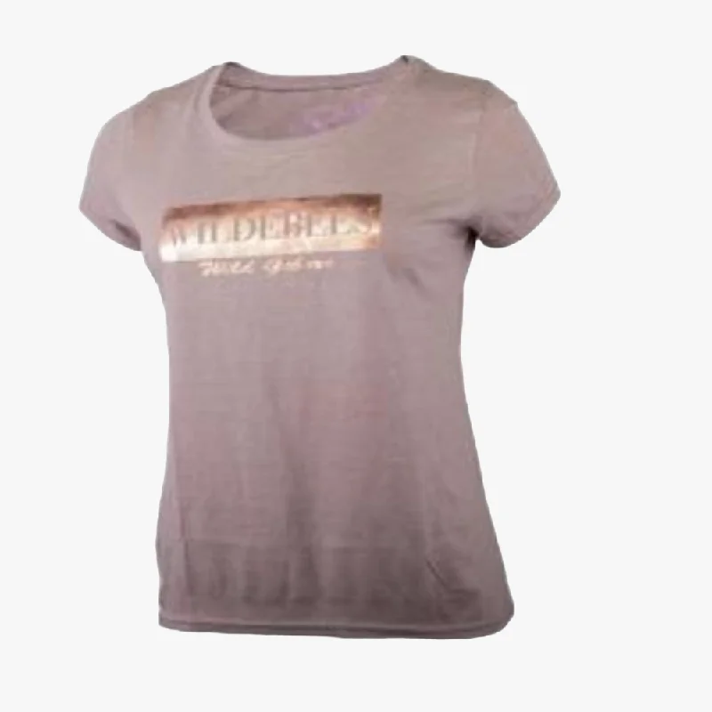 Clearance Event Wildebees Womens Foil Short Sleeve Tee Latte Mel