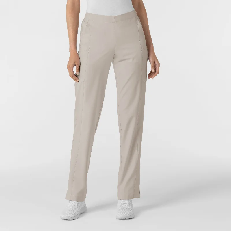 Stock Clearance W123 Women's Flat Front Cargo Scrub Pant - Cloud