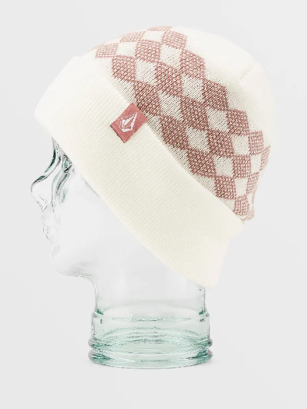 Savings Alert Womens Check This Beanie - White