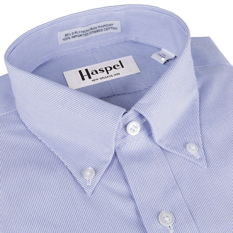 Howard Lt. Blue Mini Stripe (Regular Fit) Dress Shirt - Button Down