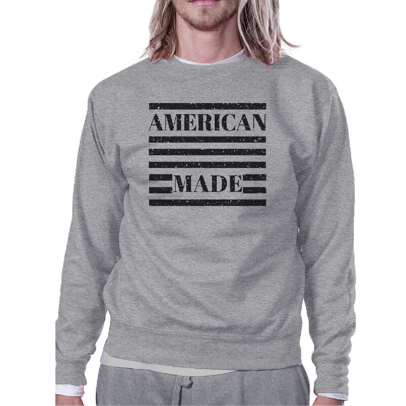 American Made Unisex Grey Graphic Sweatshirt For Fourth Of July