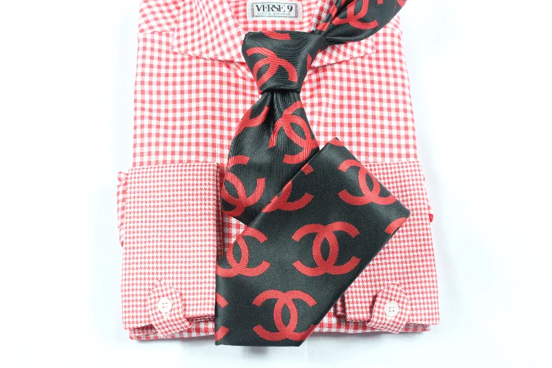 Spread Collar | Red Check | French Cuff Shirt