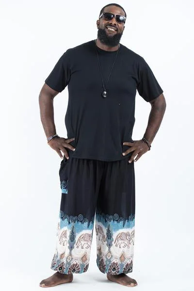 Weekend Discounts to Delight Plus Size Unisex Solid Top Elephants Harem Pants in Black Weekend Discounts to Delight Plus Size Unisex Solid Top Elephants Harem Pants in Black