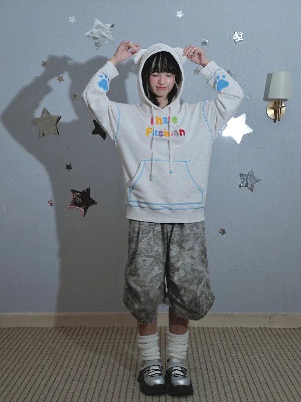 Instant Discount Bear Ears Hooded Long-Sleeed Sweater [S0000010470]