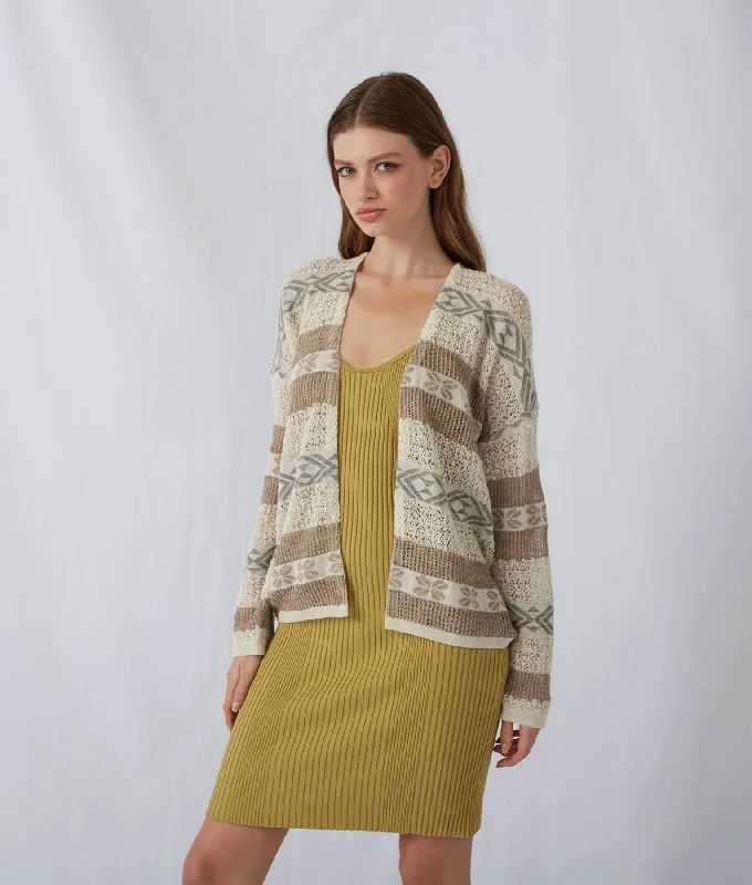 Flash Sale Lace & Jacquard Cardigan