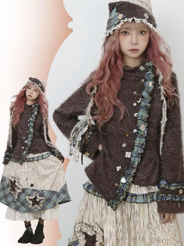 Hot Deal PUNK LACE FLARED SLEEVE KNIT TOP [S0000010485]