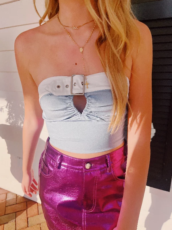 Lowest Price Buckle Down Top - Washed Blue